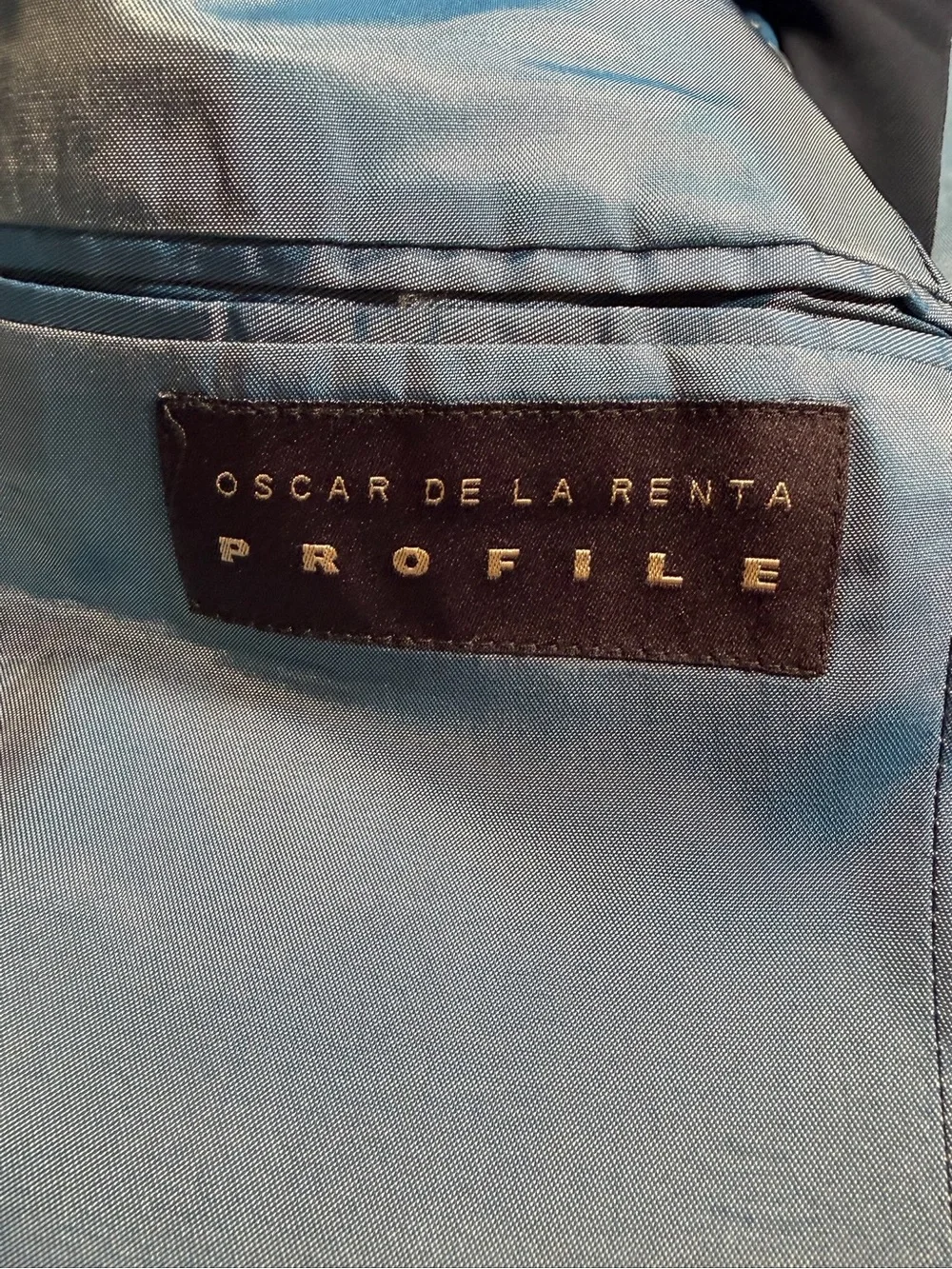 Oscar de la Renta Gray Pinstripe Men's Suit Jacket W
